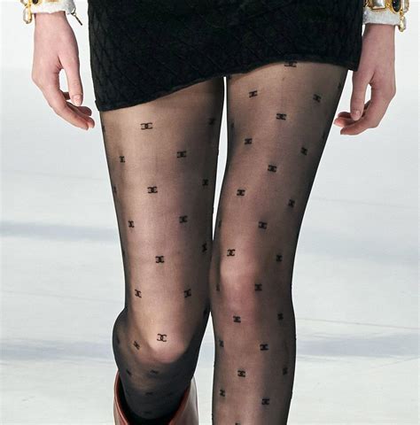 chanel tights black